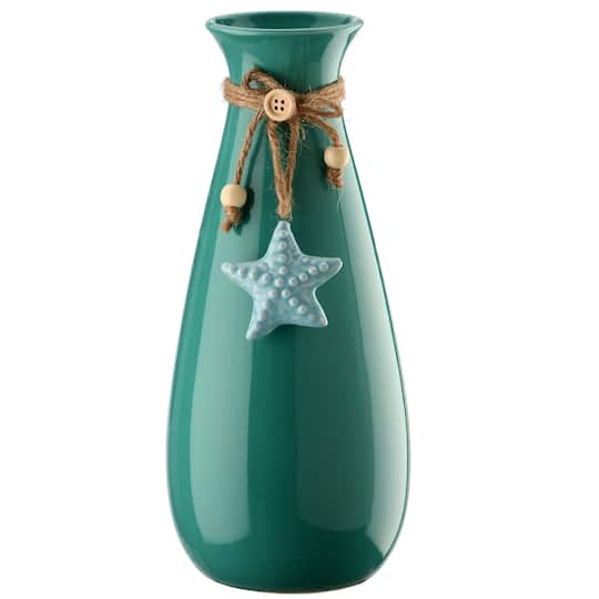 10" Porcelain Vase with Starfish